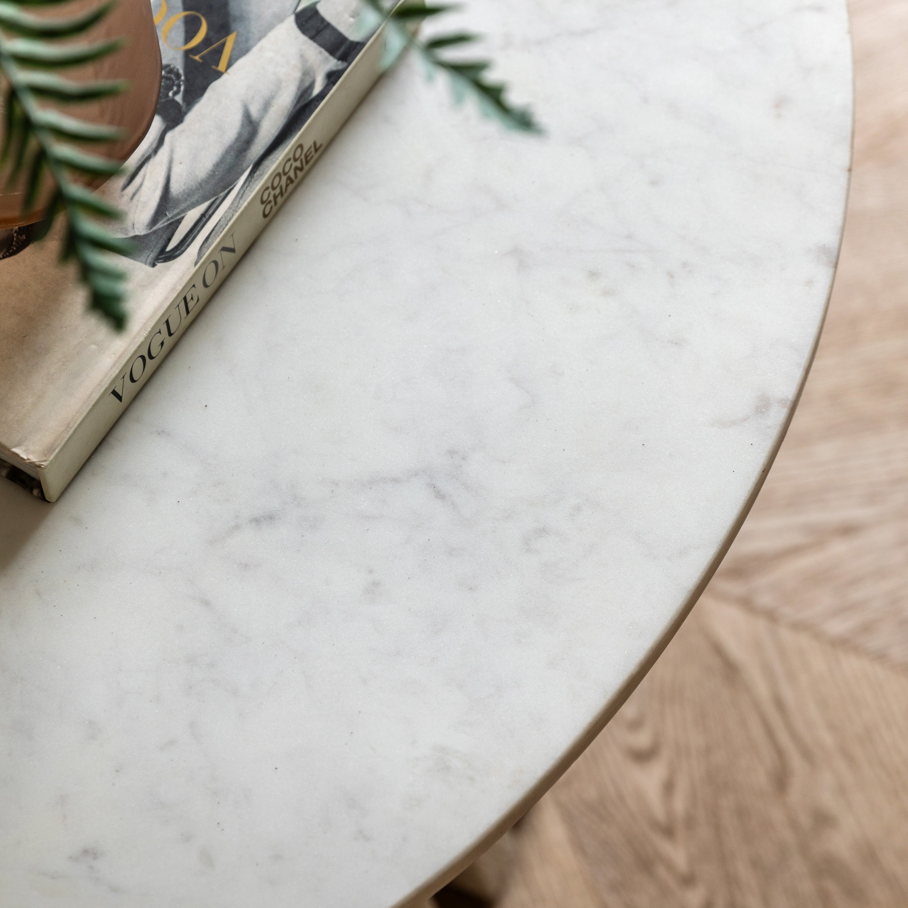 Ardeo Whitewash Mango Wood & White Marble Coffee Table